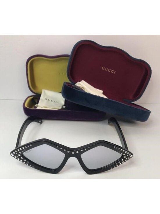 ? - New Authentic GUCCI BLACK ACETATE RHINESTONES GG0496S SUNGLASSES 59/18 1… main image 7